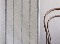 Rae Deep Blue - Curtain fabric with blue hand drawn stripes