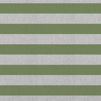 Della Khaki - Natural linen mix curtain fabric, Green horizontal stripes