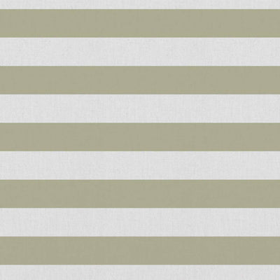 Della Moss-WHT - Linen curtain fabric, Green horizontal stripes