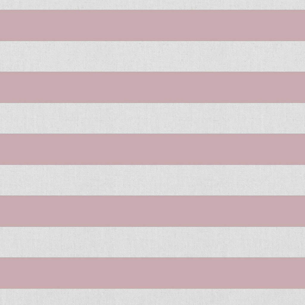 Della Peony-WHT - Linen curtain fabric, Pink horizontal stripes