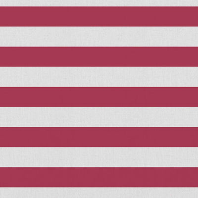 Della Wine-WHT - Linen curtain fabric, Red horizontal stripes