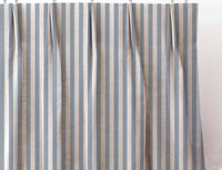 Liliana Denim-NAT - striped blue patterned fabric for curtains and blinds