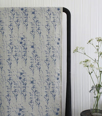 Breeze Denim - Curtain fabric with Blue botanical pattern