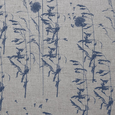 Breeze Denim - Curtain fabric with Blue botanical pattern