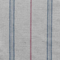 Elise Denim-Cherry - Linen Cotton mix curtain fabric, Red & Blue stripes