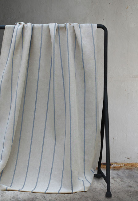 Ronja Denim - Fabric with blue stripes for roman blinds