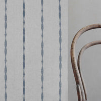 Irina Denim - Curtain fabric with Blue abstract print