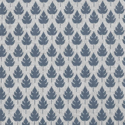 Kira-INV Denim- Curtain fabric with Blue botanical print