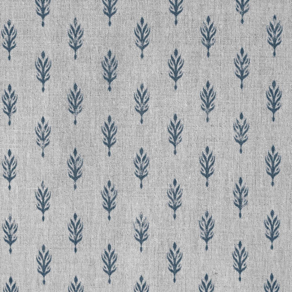 Sariann Denim - Curtain fabric with Blue botanical print