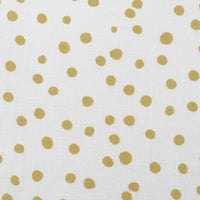 Dottie Dijon-WHT - Dotted fabric with Yellow spots, 100% Linen