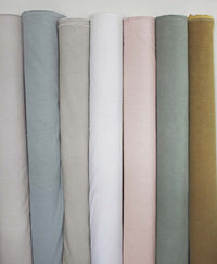 Dinah Winter Fog - Pre-washed Linen upholstery fabric. Ideal for warm curtains and blinds.