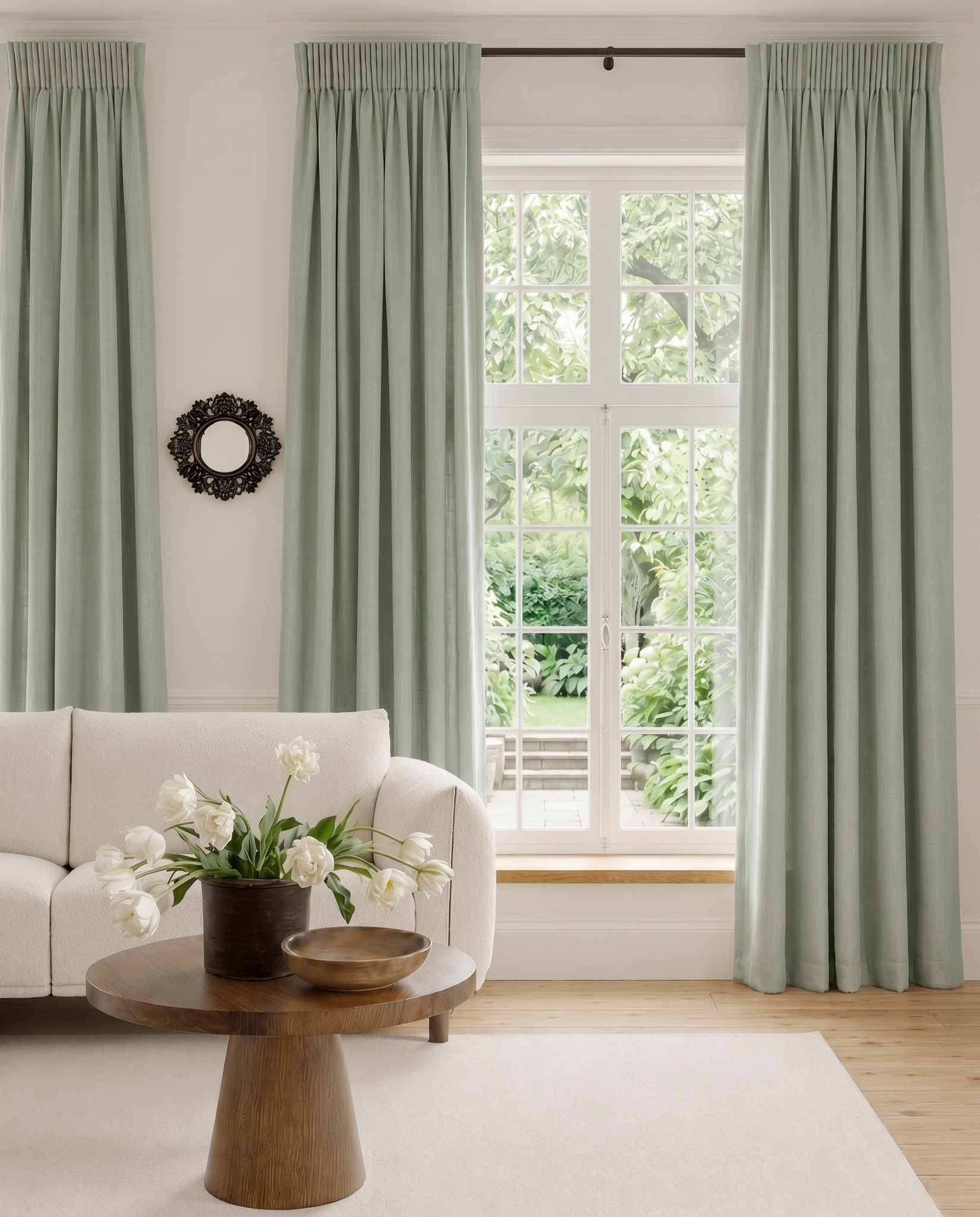 Duck egg Blue Linen curtains with pencil pleat heading. Soft Linen Cotton material. Enni Duck Egg by Ada & Ina