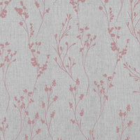 Saeeda Dusty Pink - Natural curtain fabric with Pink botanical print