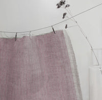 Laila Dusty Pink - Curtain fabric with Pink stripes
