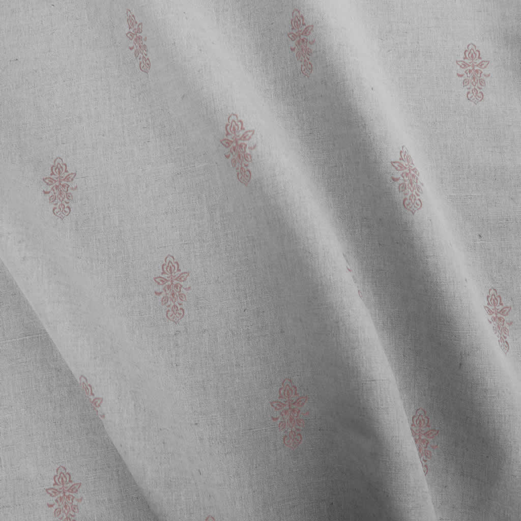Lisana-NAT Dusty Pink - Curtain fabric with Pink abstract print