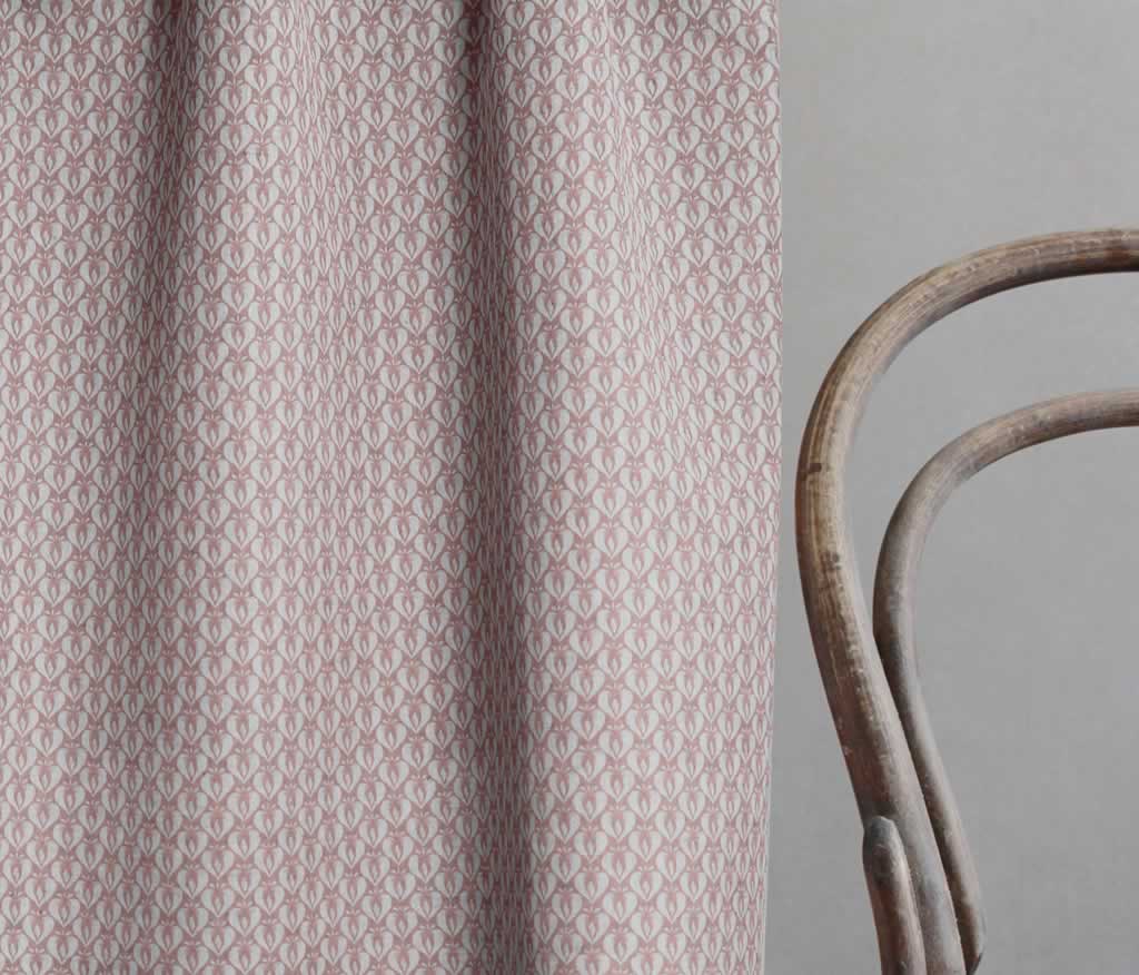 Mimosa Dusty Pink - Curtain fabric with Pink abstract print
