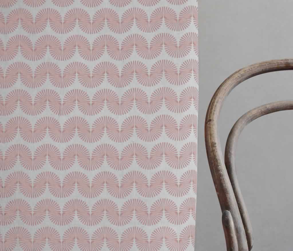 Ofira Dusty Pink - Curtain fabric with Pink abstract print