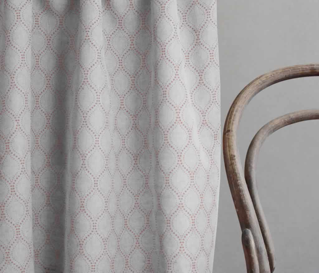 Sara-NAT Dusty Pink - Curtain fabric with Pink abstract print