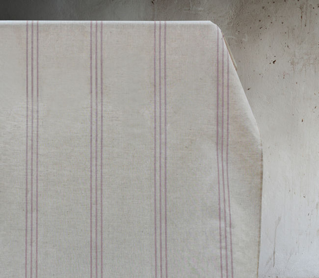 Telma Dusty Pink - Curtain fabric with Pink stripes