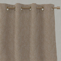 Orange / Yellow Botanical Linen Eyelet Curtains - Alma Gold Ochre - Natural base fabric.