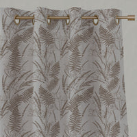 Brown Plain Linen Eyelet Curtains - Fernia Sand - Natural base fabric.