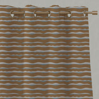 Orange / Yellow Patterned Linen Eyelet Curtains - Fransibella Ochre-NAT - Natural base fabric.