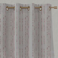 Pink Patterned Linen Eyelet Curtains - Pearls Dusty Pink - Natural base fabric.
