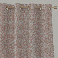 Orange Botanical Linen Eyelet Curtains - Phila Burnt Orange - Natural base fabric.