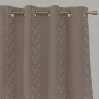 Shena New Blush INV eyelet curtains - White fabric with botanical Pink inverted print