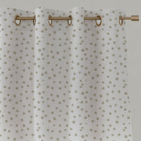 Neutral / Grey Spotted Linen Eyelet Curtains - Dottie Clay-WHT - White base fabric.