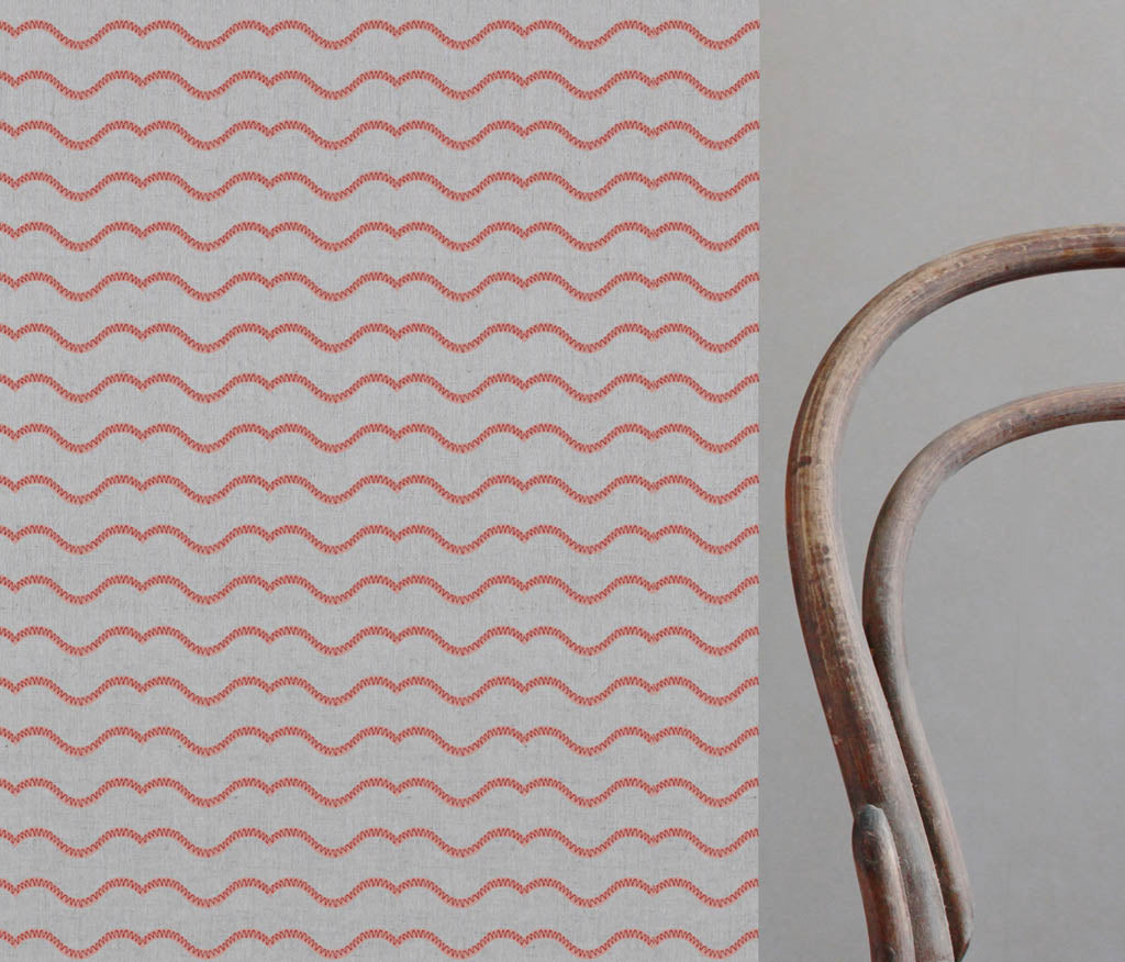 Fiorella Dusty Pink-Red - Curtain fabric with Pink and Red abstract print