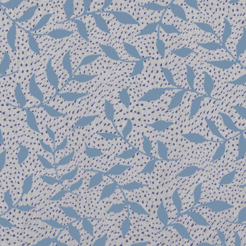 Fita Blue - Floral Blue print on Linen Cotton fabric