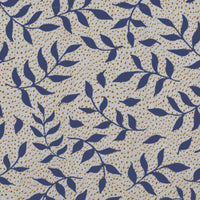 Fita Deep Blue - Floral Blue print on Linen Cotton fabric
