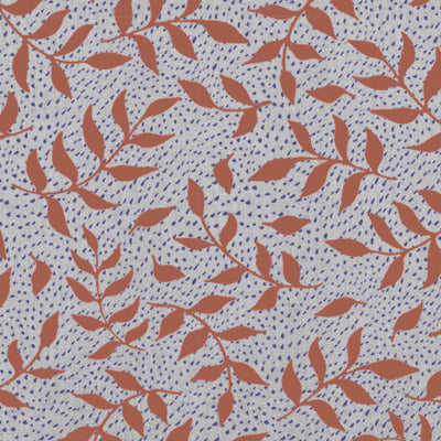 Fita Terracotta - Floral Orange print on Linen Cotton fabric