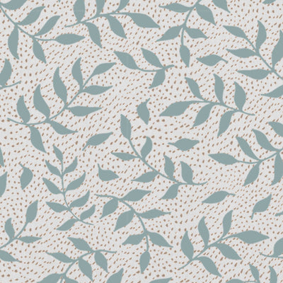 Fita Sage WHT - curtain fabric with Green floral print