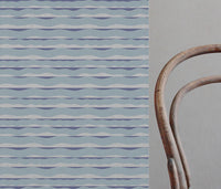 Fransibella Blue Mist-NAT - natural curtain fabric with Blue abstract print