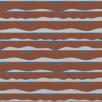 Fransibella Terracotta-NAT - natural curtain fabric with Orange abstract print