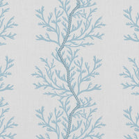 Galilea Sky - white curtain fabric with Blue abstract print