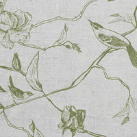 Gardenia Khaki - Green Botanical / bird pattern
