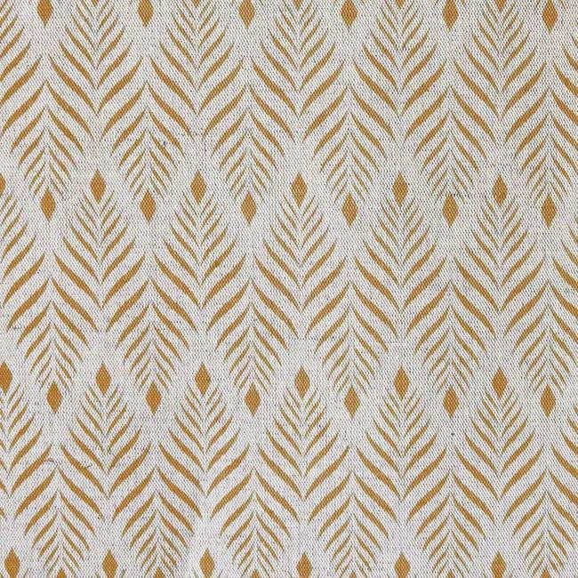 Sylvia Gold Ochra - Yellow Orange abstract print on Natural fabric