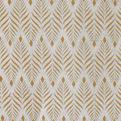 Sylvia Gold Ochra - Yellow Orange abstract print on Natural fabric
