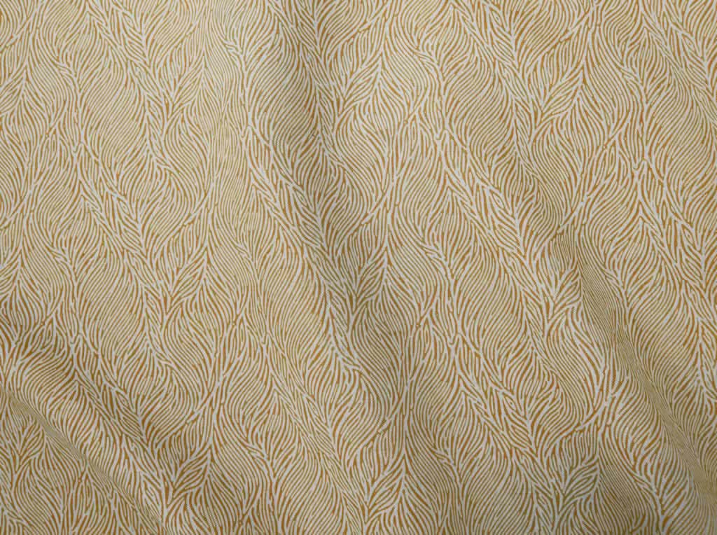 Erica Gold Ochra - Curtain fabric with Orange Yellow abstract print