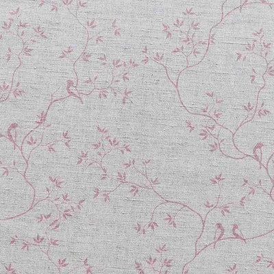 Botanical Floral Curtain Fabric - Pale Pink
