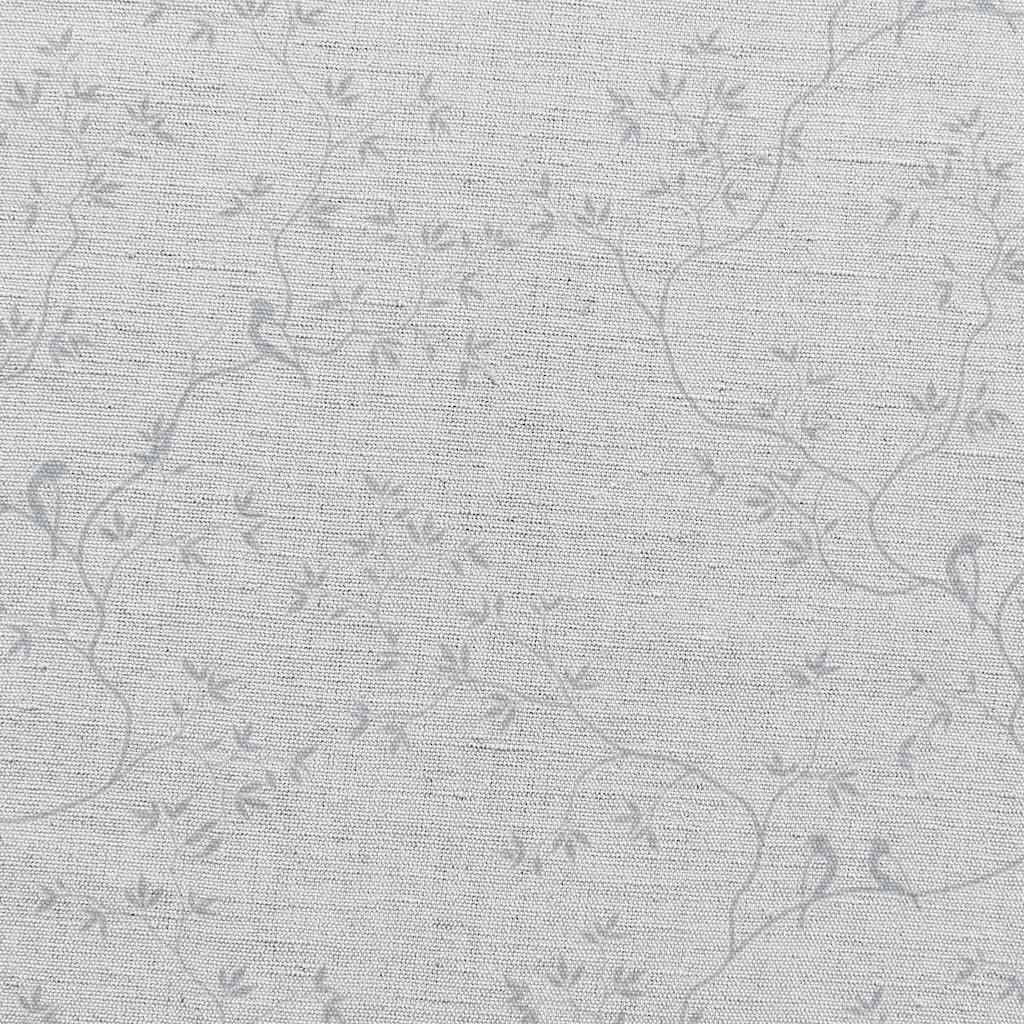 Botanical Grey Curtain Fabric - Grey leaves and birds