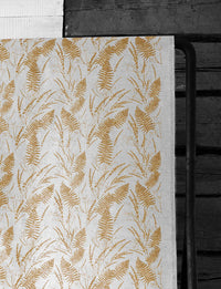 Fernia Gold Ochra - Fabric for curtains with Yellow Orange pattern