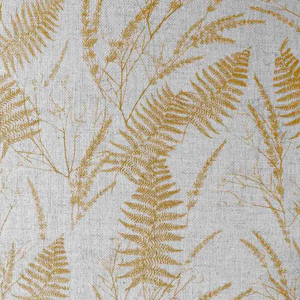 Fernia Gold Ochra - Fabric for curtains with Yellow Orange pattern