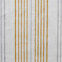 Else Gold Rod- WHT - Linen curtain fabric, Yellow & Grey stripes