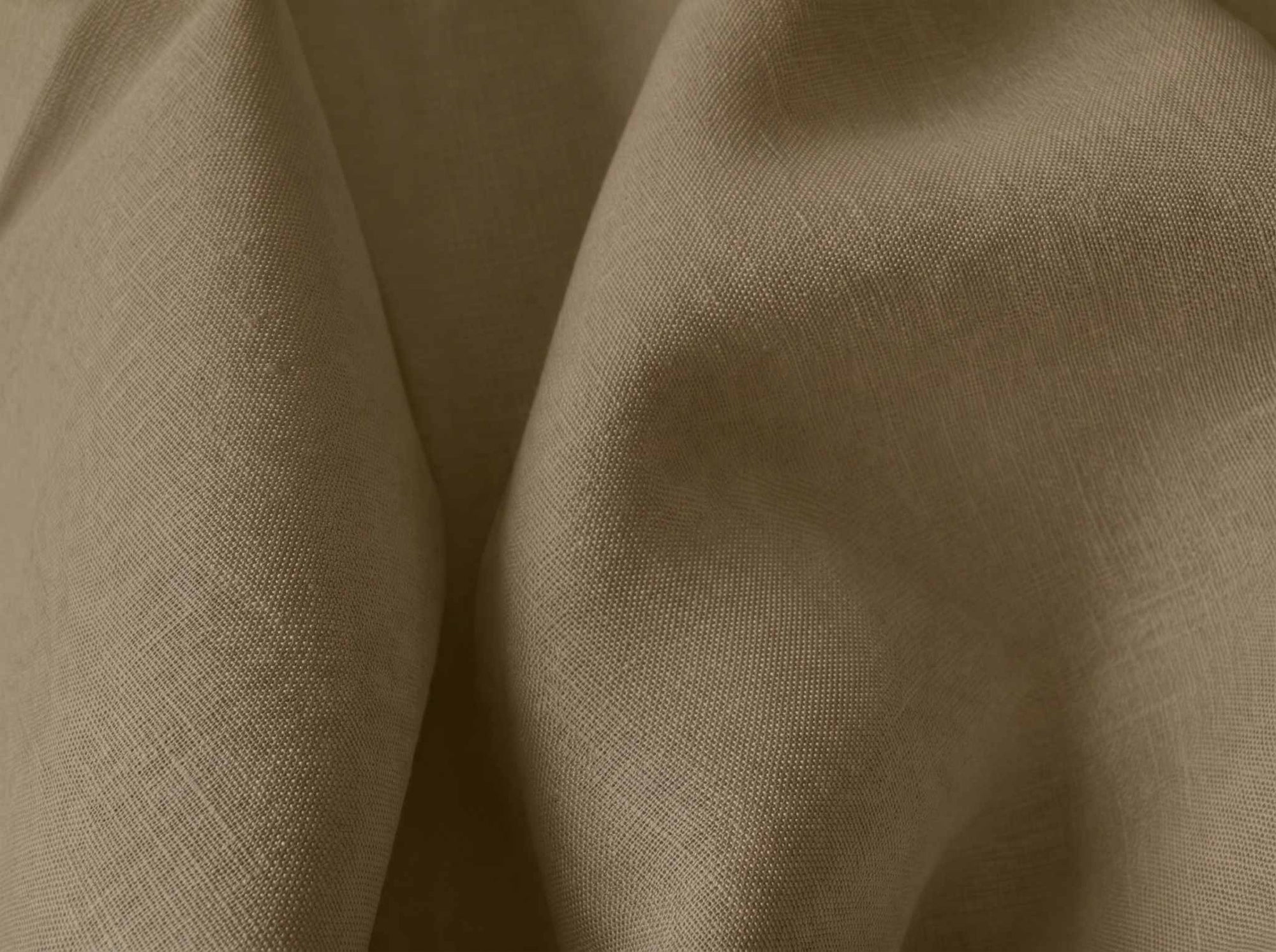 Khaki Green Pure linen fabric - close-up. Linara Khaki by Ada & Ina
