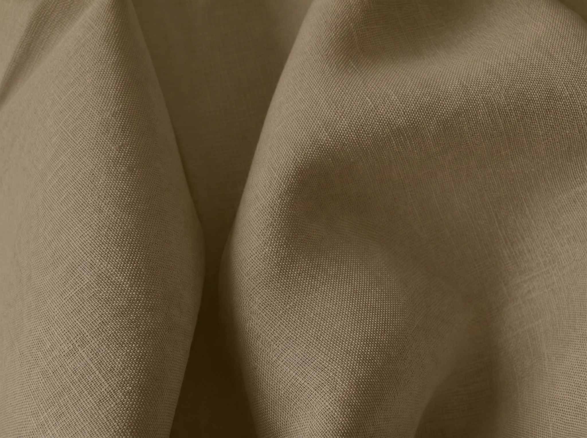 Khaki Green Pure linen fabric - close-up. Linara Khaki by Ada & Ina