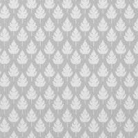 Kira Greige Clay - Curtain fabric with Dusty Grey botanical print